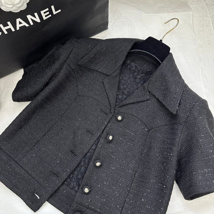 CC Short Lace Jacket Black Wool