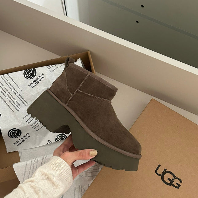 CLASSIC ULTRA MINI PLATFORM IN HICKORY BROWN SUEDE