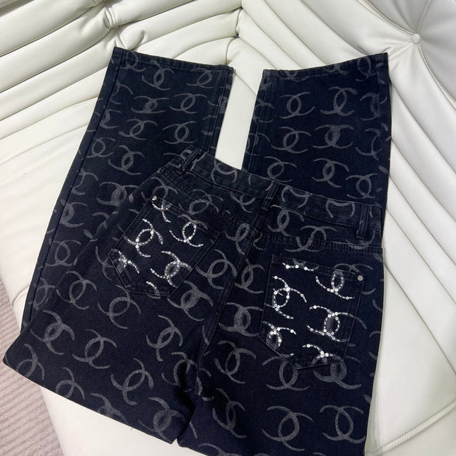DENIM CC LOGO BLACK JEANS