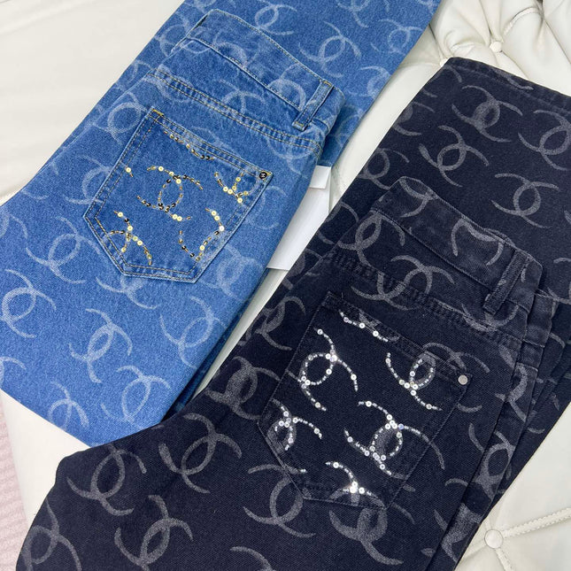 DENIM CC LOGO BLACK JEANS