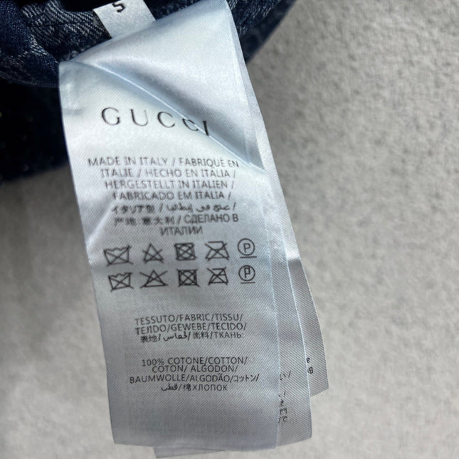GG Blue Monogram Crystal Embellished Mini Skirt