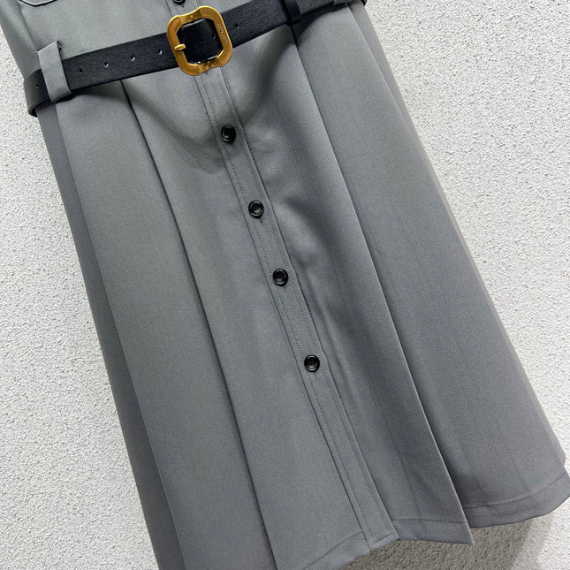 MIUMIU SLEEVELESS DRESS WITH BELT STYLE 64