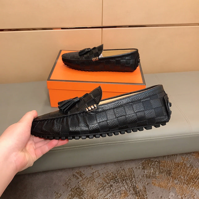 LV LOAFERS BLACK DAMIER CALFSKIN WITH TASSEL