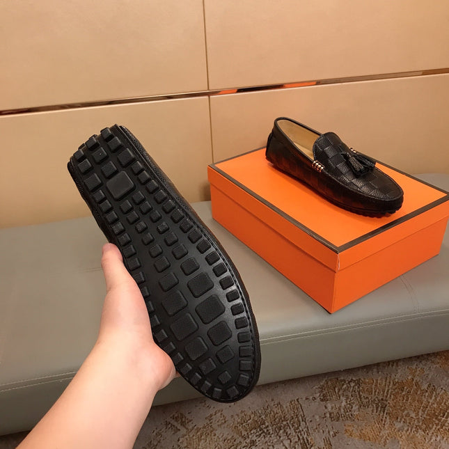 LV LOAFERS BLACK DAMIER CALFSKIN WITH TASSEL