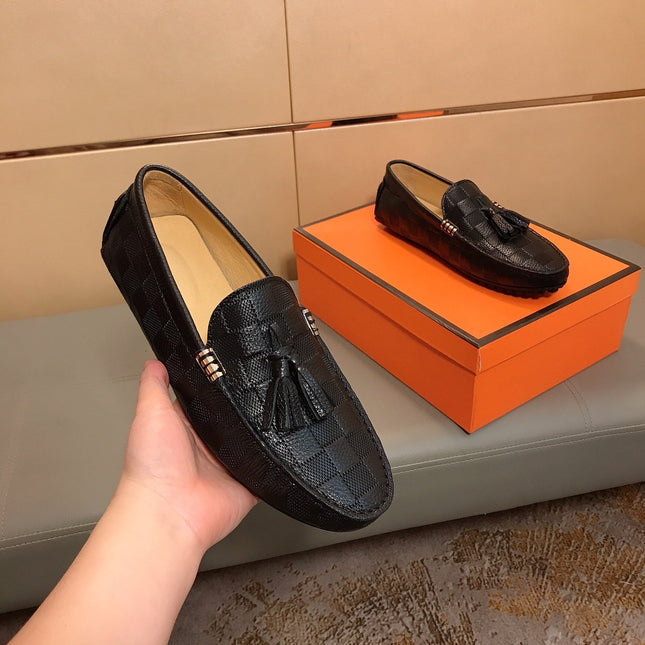 LV LOAFERS BLACK DAMIER CALFSKIN WITH TASSEL