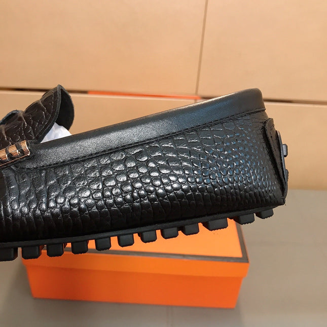 LV LOAFERS BLACK EMBOSSED CALFSKIN WITH TASSEL