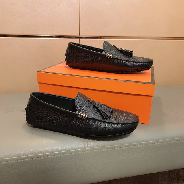 LV LOAFERS BLACK EMBOSSED CALFSKIN WITH TASSEL