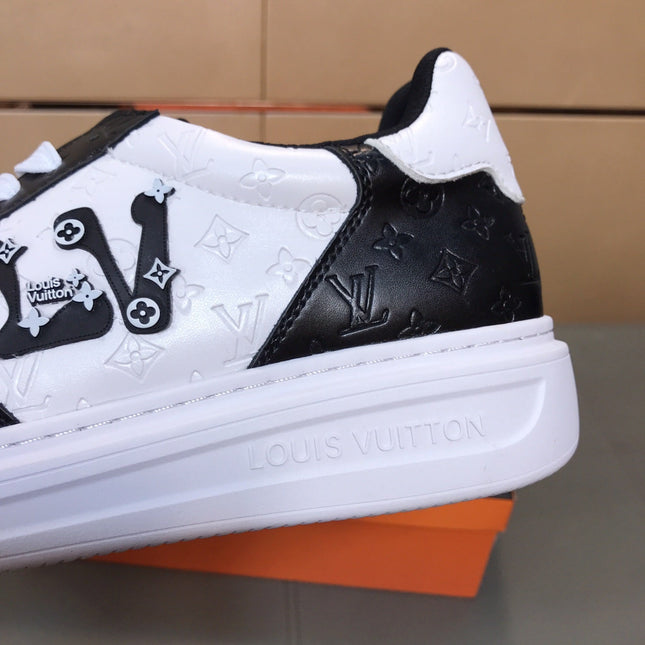 LV TRAINER SHOES IN BLACK MIX WHITE CALFSKIN
