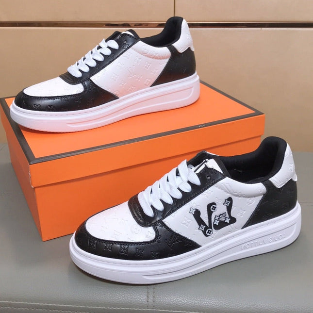 LV TRAINER SHOES IN BLACK MIX WHITE CALFSKIN
