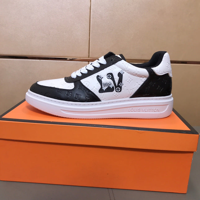 LV TRAINER SHOES IN BLACK MIX WHITE CALFSKIN