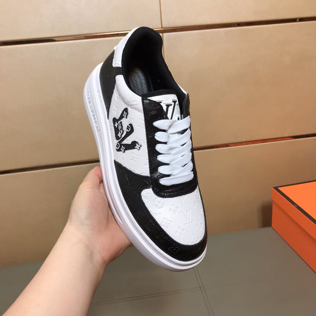 LV TRAINER SHOES IN BLACK MIX WHITE CALFSKIN