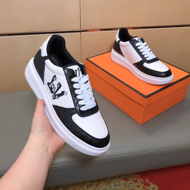 LV TRAINER SHOES IN BLACK MIX WHITE CALFSKIN