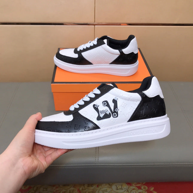 LV TRAINER SHOES IN BLACK MIX WHITE CALFSKIN