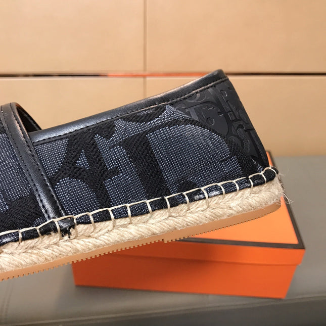 CD PARADISE ESPADRILLE LOAFER BLACK MONOGRAM JACQUARD