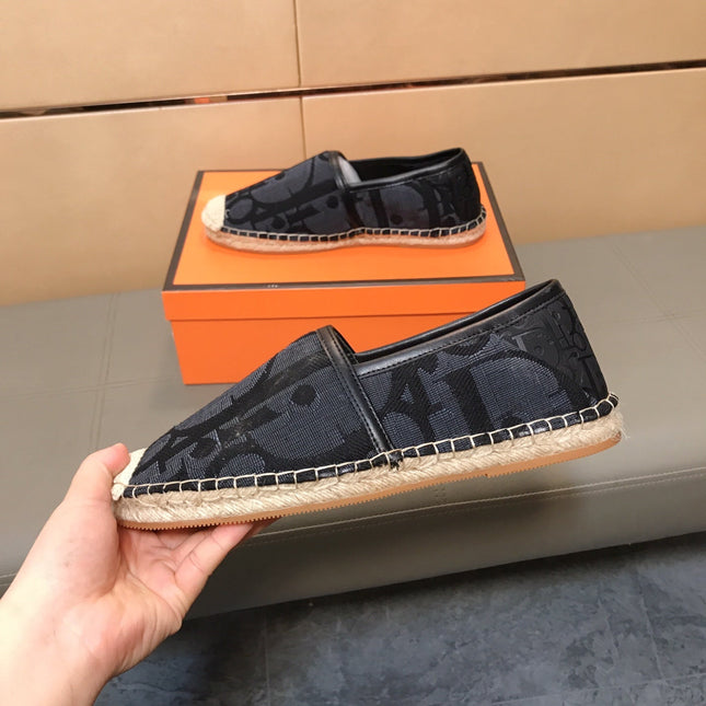 CD PARADISE ESPADRILLE LOAFER BLACK MONOGRAM JACQUARD