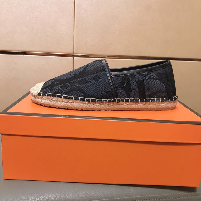 CD PARADISE ESPADRILLE LOAFER BLACK MONOGRAM JACQUARD