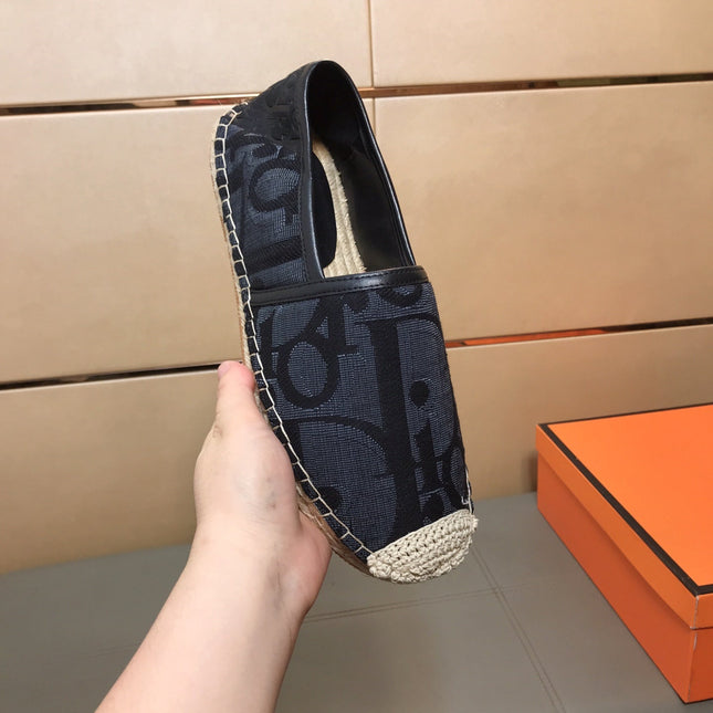 CD PARADISE ESPADRILLE LOAFER BLACK MONOGRAM JACQUARD