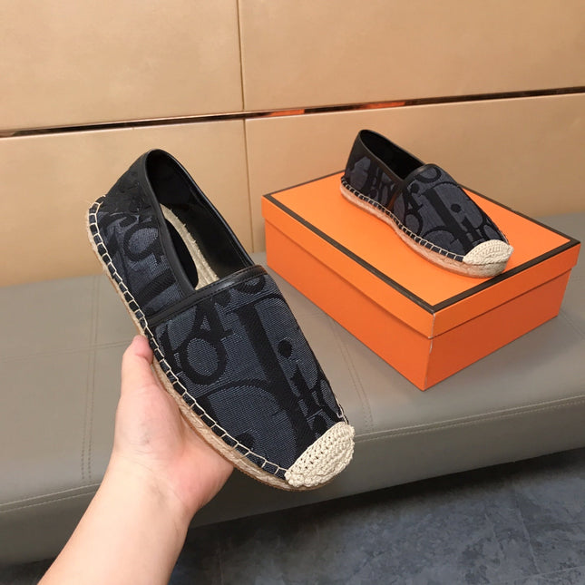 CD PARADISE ESPADRILLE LOAFER BLACK MONOGRAM JACQUARD