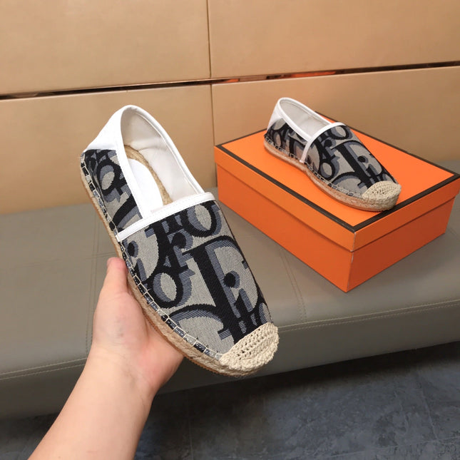 CD PARADISE ESPADRILLE LOAFER BLACK-GRAY MONOGRAM JACQUARD