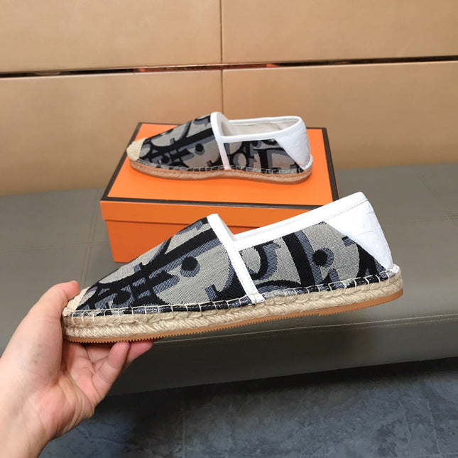 CD PARADISE ESPADRILLE LOAFER BLACK-GRAY MONOGRAM JACQUARD