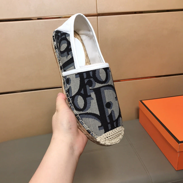 CD PARADISE ESPADRILLE LOAFER BLACK-GRAY MONOGRAM JACQUARD