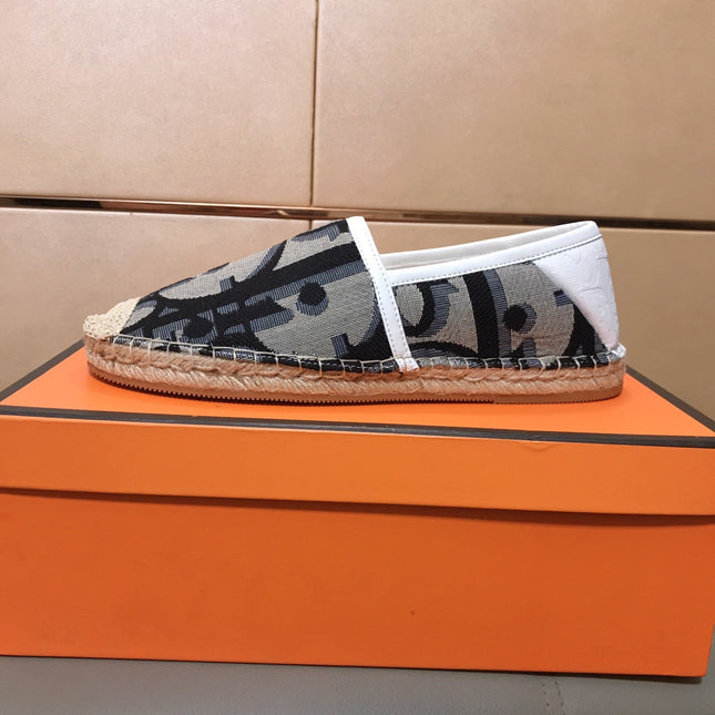 CD PARADISE ESPADRILLE LOAFER BLACK-GRAY MONOGRAM JACQUARD