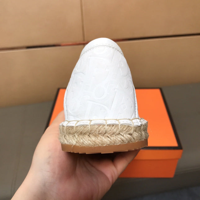 CD PARADISE ESPADRILLE LOAFER WHITE EMBOSSED CALFSKIN