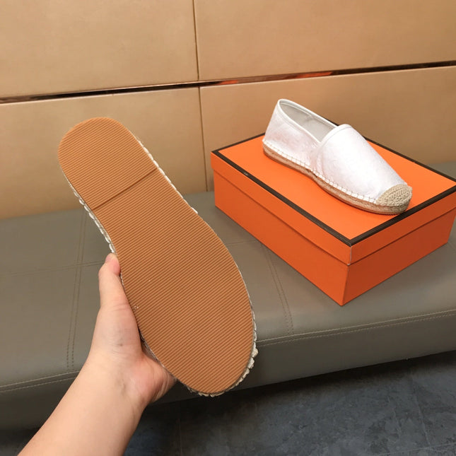 CD PARADISE ESPADRILLE LOAFER WHITE EMBOSSED CALFSKIN