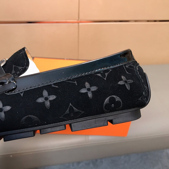 LV LOAFERS IN BLACK MONOGRAM SUEDE