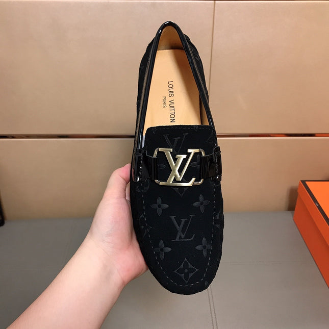 LV LOAFERS IN BLACK MONOGRAM SUEDE