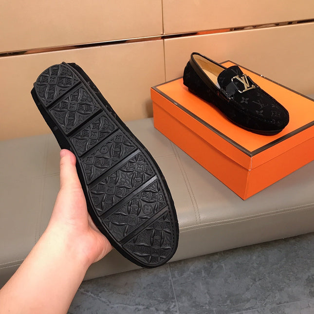 LV LOAFERS IN BLACK MONOGRAM SUEDE