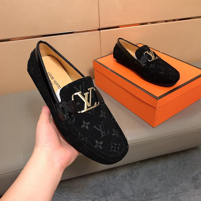 LV LOAFERS IN BLACK MONOGRAM SUEDE