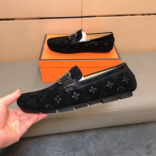 LV LOAFERS IN BLACK MONOGRAM SUEDE