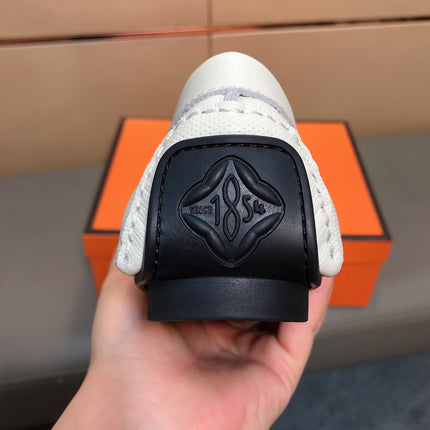 LV LOAFERS IN WHITE CALFSKIN WITH BRANDED EMBOSSING