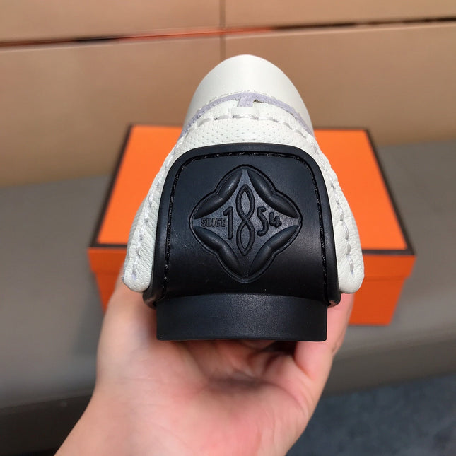 LV LOAFERS IN WHITE CALFSKIN WITH BRANDED EMBOSSING
