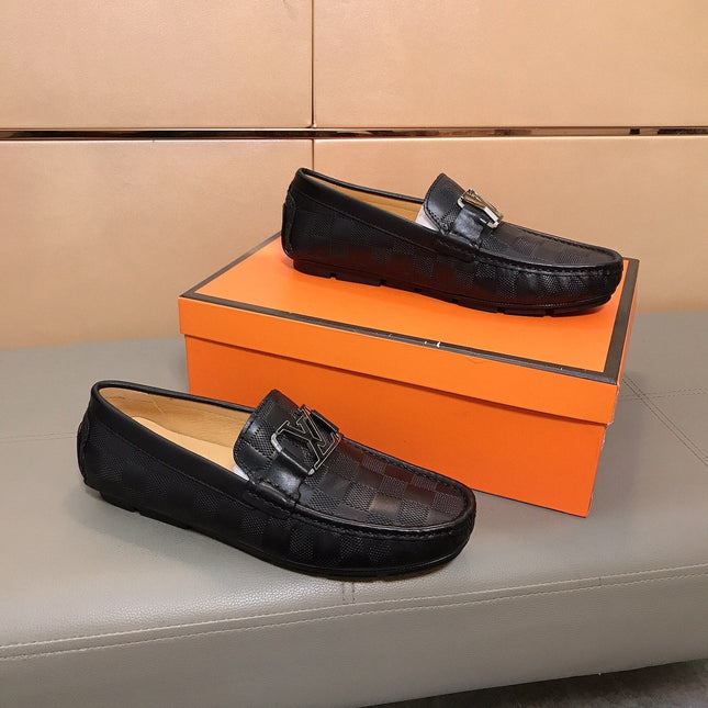 LV LOAFERS IN BLACK DAMIER CALFSKIN