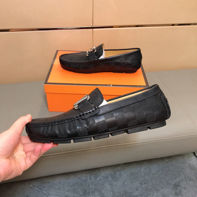 LV LOAFERS IN BLACK DAMIER CALFSKIN