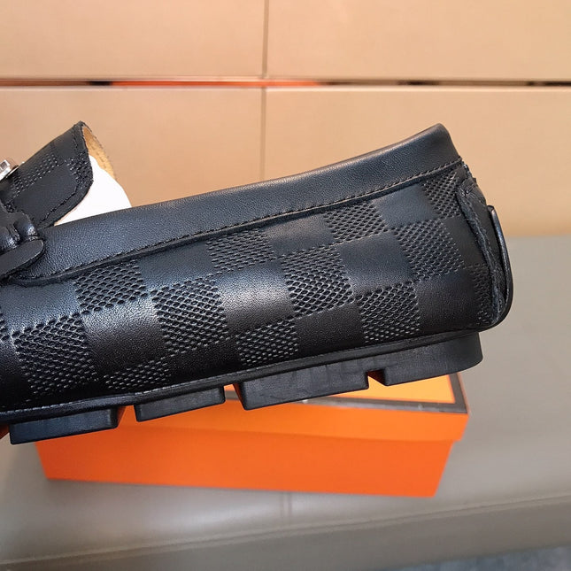 LV LOAFERS IN BLACK DAMIER CALFSKIN