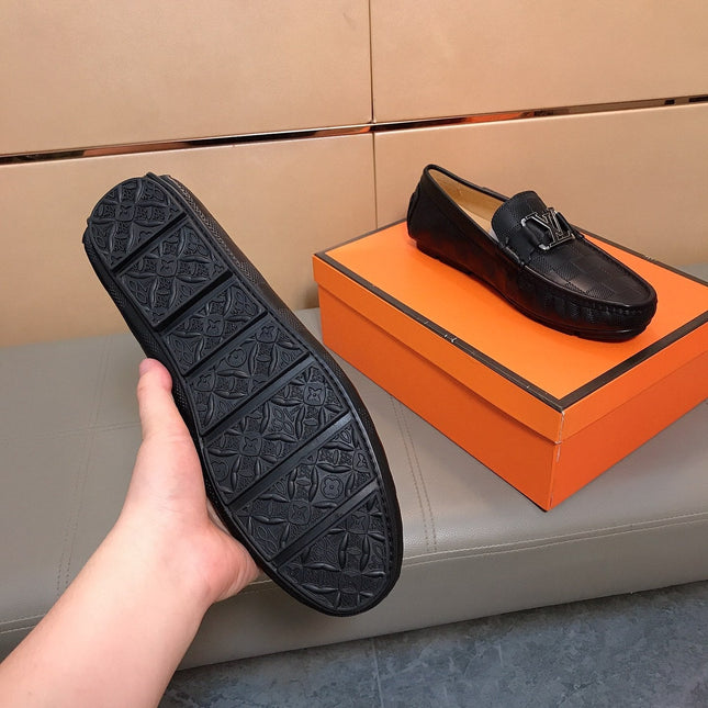 LV LOAFERS IN BLACK DAMIER CALFSKIN
