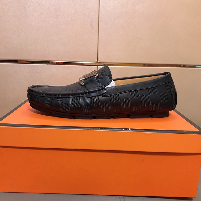 LV LOAFERS IN BLACK DAMIER CALFSKIN