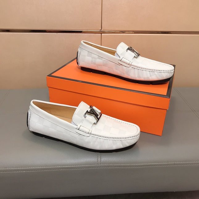LV LOAFERS IN WHITE DAMIER CALFSKIN