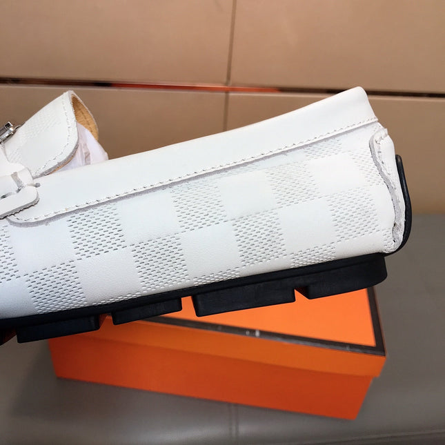 LV LOAFERS IN WHITE DAMIER CALFSKIN