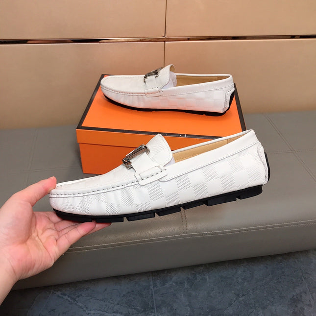 LV LOAFERS IN WHITE DAMIER CALFSKIN