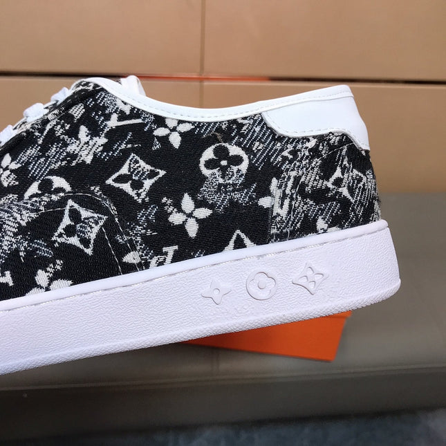 LV TRAINER BLACK MIX WHITE MONOGRAM JACQUARD