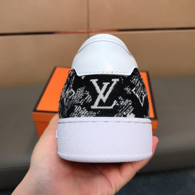 LV TRAINER BLACK MIX WHITE MONOGRAM JACQUARD