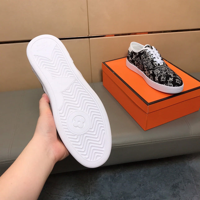 LV TRAINER BLACK MIX WHITE MONOGRAM JACQUARD
