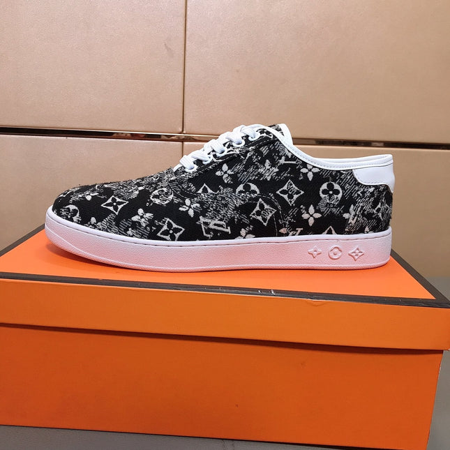 LV TRAINER BLACK MIX WHITE MONOGRAM JACQUARD