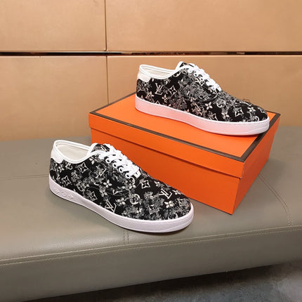 LV TRAINER BLACK MIX WHITE MONOGRAM JACQUARD