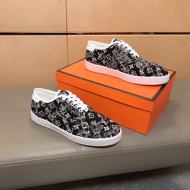 LV TRAINER BLACK MIX WHITE MONOGRAM JACQUARD