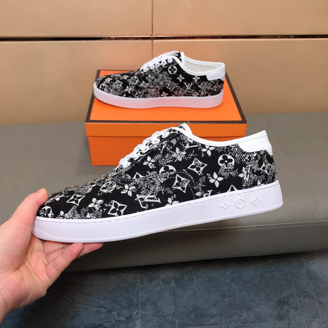 LV TRAINER BLACK MIX WHITE MONOGRAM JACQUARD